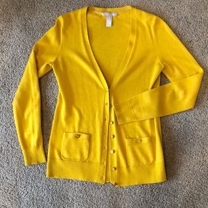 Mustard v neck cardigan